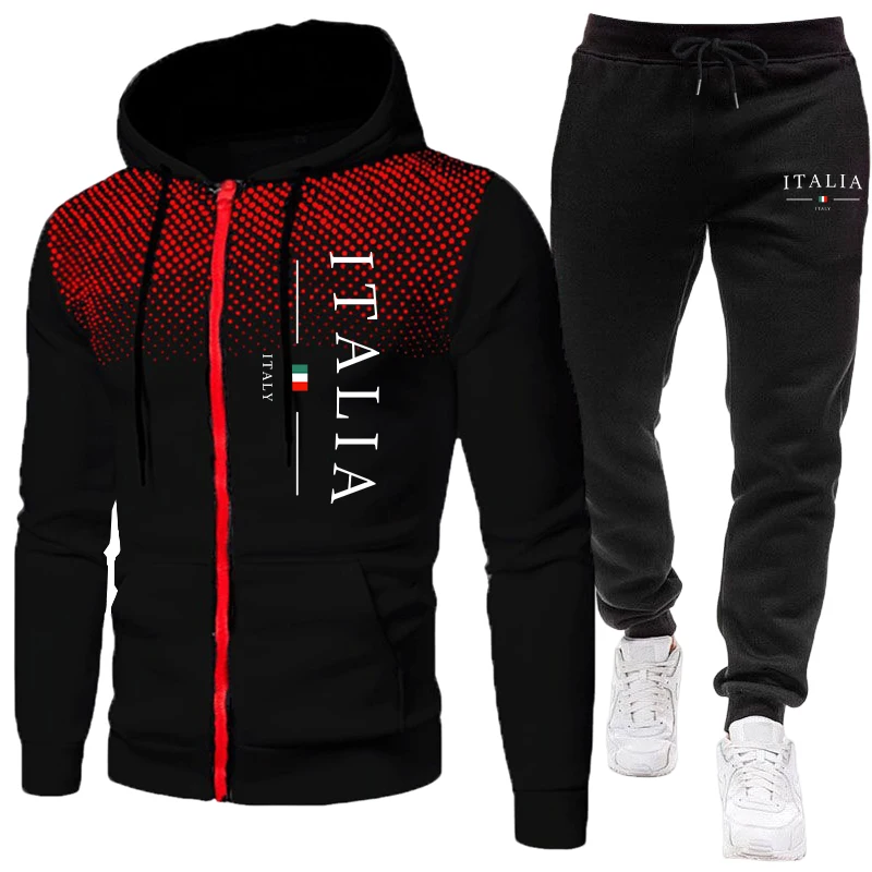 Winter Clothing Sales - Quality Men's Tracksuit Casual Zip Dot