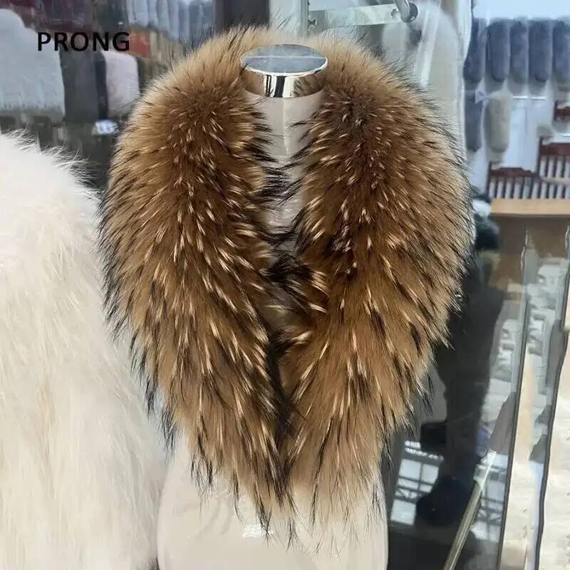 Natural Raccoon Fur Collar Rea - огляд і ціна Winter Clothing Women Sale