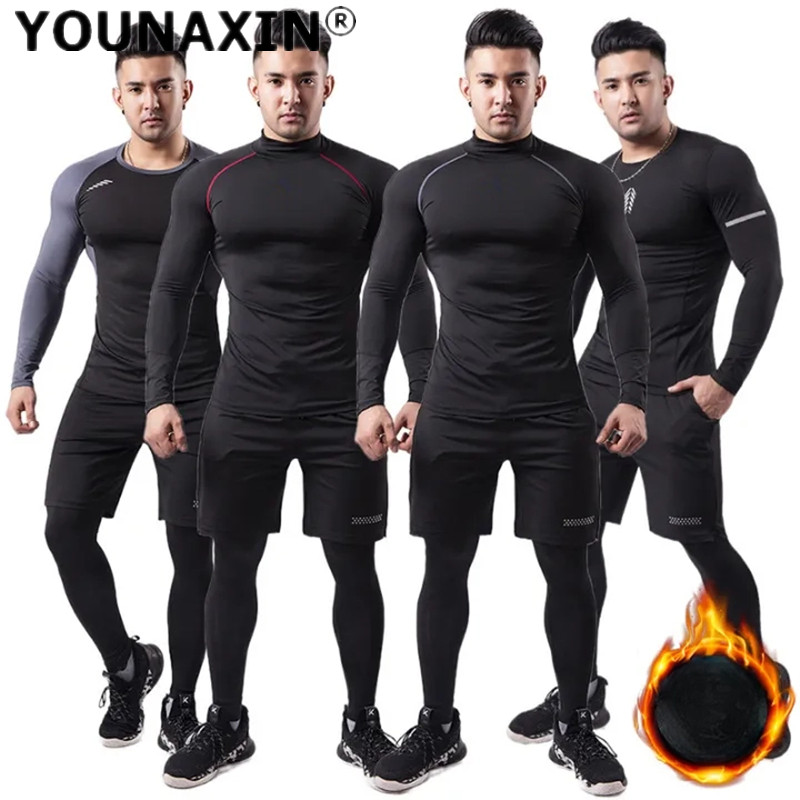 3-piece Men Plush Warm Sports  - огляд і ціна Winter Yoga Clothing