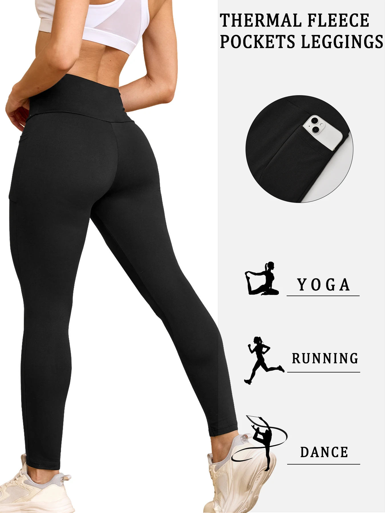 Womens Thermal Fleece Lined Hi - огляд і ціна Winter Yoga Clothing