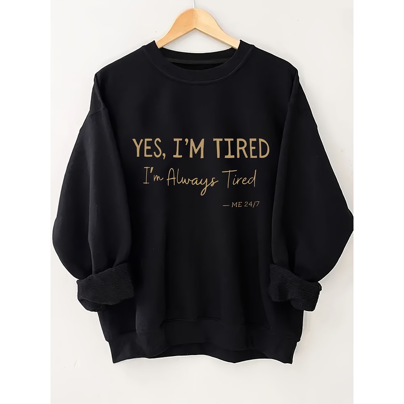 Letter Print Sweatshirt, Casua - огляд і ціна Winter Clothing Ladies